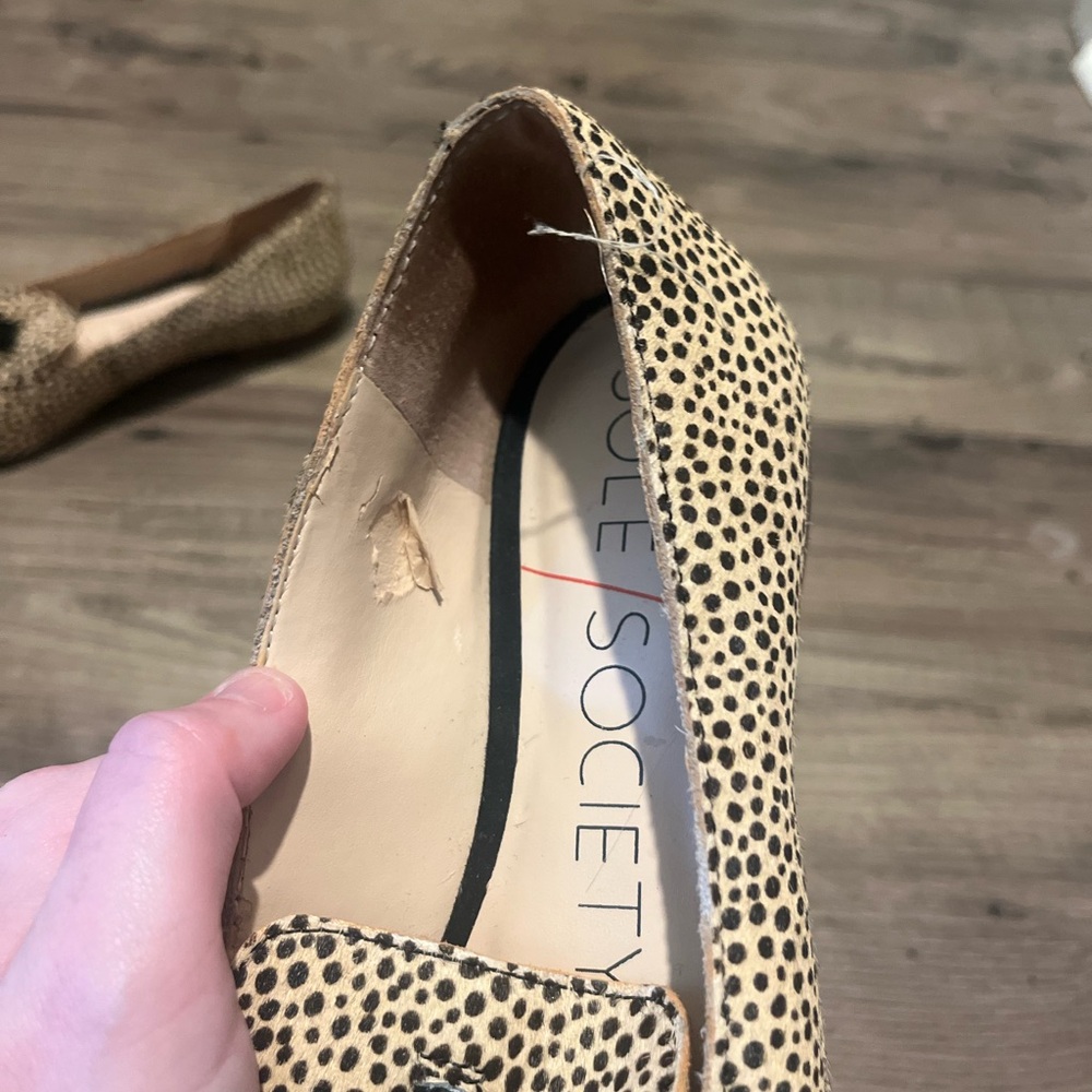 Sole Society Hadlee Dotted Leopard Print Hair Calf Tassel Loafers – Size 5 - Picture 5 of 12